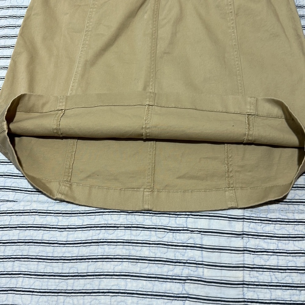 NWT L.L.Bean Skirt Khaki Classic Fit A Line Elastic Waistband Pockets size 14 R - Picture 9 of 16